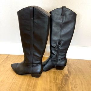 Black Knee High Cowgirl Boots